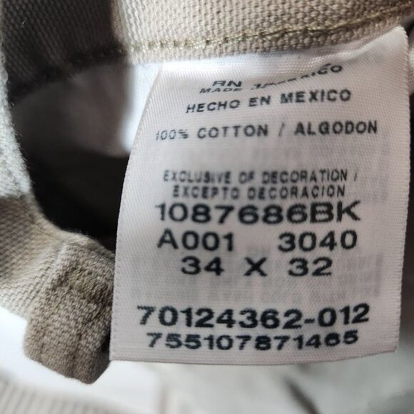 Wrangler Rustler Men's Canvas Carpenter Straight Leg Jeans in Khaki - Size 34x32 - Picture 7 of 7